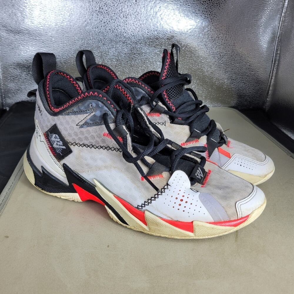 Jordan Why Not Shoes Men 8 White Lace Up Basketball Sneakers Black Red Women 9.5